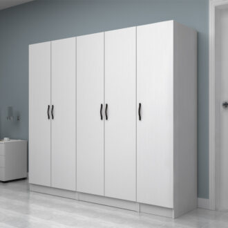 Alternative view of Ντουλάπα ρούχων Vivian Megapap πεντάφυλλη χρώμα λευκό 200x51,8x181εκ.