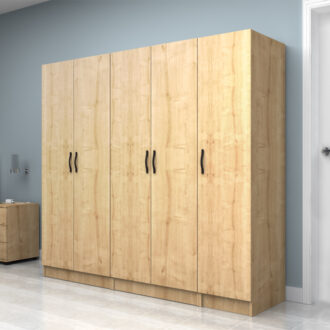 Alternative view of Ντουλάπα ρούχων Vivian Megapap πεντάφυλλη χρώμα φυσικό οξιάς 200x51,8x181εκ.