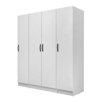 Ντουλάπα ρούχων Vivian Megapap τετράφυλλη χρώμα λευκό 160x51,8x181εκ.