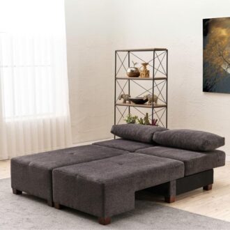 Alternative view of Καναπές - κρεβάτι πολυμορφικός Perenna Megapap τριθέσιος υφασμάτινος χρώμα ανθρακί 233x93x83εκ.