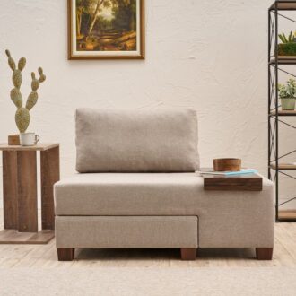 Alternative view of Πολυθρόνα - κρεβάτι Perenna Megapap υφασμάτινη χρώμα κρεμ 116x93x83εκ.