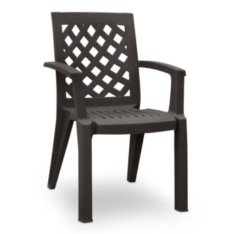 Alternative view of Σετ τραπεζαρία κήπου Callan Megapap 5τμχ πολυπροπυλενίου τραπέζι 140x80 - πολυθρόνα χρώμα καφέ S_GP046-0003,1+GP046-0004,3x4