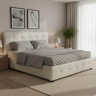 Alternative view of Κρεβάτι Roi pakoworld 160x200 PU λευκό ματ + αποθηκευτικό χώρο