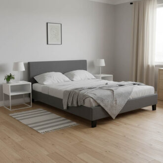 Alternative view of Κρεβάτι Nevil pakoworld 150x200 με ύφασμα χρώμα ανθρακί