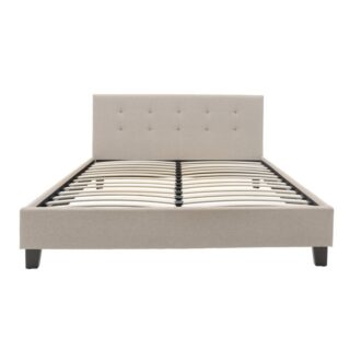 Alternative view of Κρεβάτι Mago pakoworld ύφασμα εκρού 160x200εκ