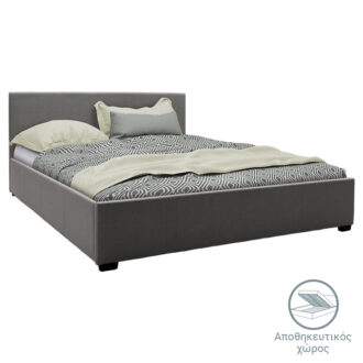 Κρεβάτι Norse pakoworld ύφασμα ανθρακί με αποθηκευτικό χώρο 160x200εκ