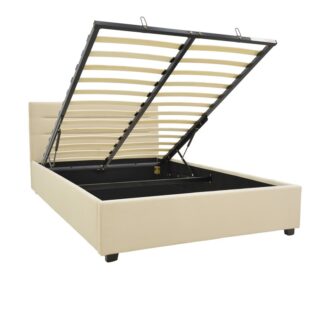 Alternative view of Κρεβάτι Molito pakoworld βελούδο σε εκρού απόχρωση με αποθηκευτικό χώρο120x200εκ
