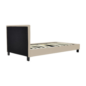 Alternative view of Κρεβάτι Nevil pakoworld ύφασμα εκρού με ξύλινο μαύρο πόδι 90x190εκ