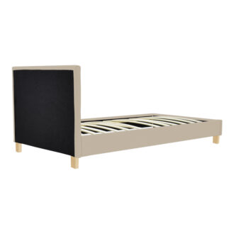 Alternative view of Κρεβάτι Nevil pakoworld ύφασμα εκρού με ξύλινο πόδι σε φυσική απόχρωση 90x190εκ