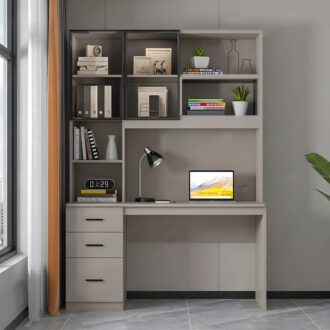 Alternative view of Γραφείο υπολογιστή με βιβλιοθήκη Citoro pakoworld mdf σε μπεζ απόχρωση 120x50x180εκ