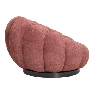 Alternative view of Πολυθρόνα περιστρεφόμενη Nester pakoworld μπουκλέ ύφασμα σε απόχρωση σάπιο μήλο 98x97x69εκ