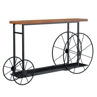 Alternative view of Κονσόλα Bike pakoworld χρώμα μαύρο-καρυδί 148x28x85εκ