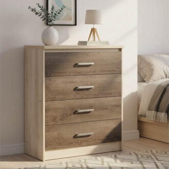 Alternative view of Συρταριέρα OLYMPUS pakoworld με 4 συρτάρια χρώμα castillo-toro 80x40x95εκ