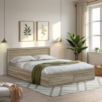 Alternative view of Κρεβάτι Olympus pakoworld με συρτάρι σε sonoma απόχρωση 160x200εκ