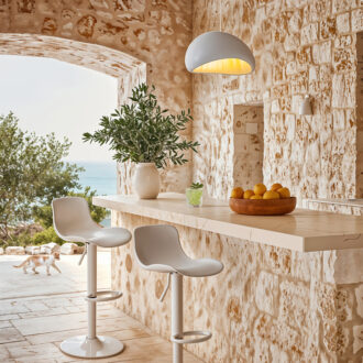 Alternative view of Σκαμπό μπαρ Walden pakoworld PP λευκό