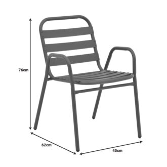 Alternative view of Πολυθρόνα Sussie pakoworld στοιβαζόμενη λευκό μέταλλο με φέτες αλουμινίου 45x62x76εκ