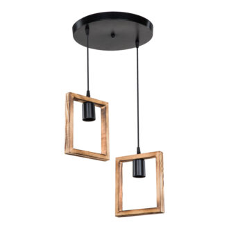 Φωτιστικό οροφής δίφωτο Isolate pakoworld Ε27 καρυδί Φ43x83εκ