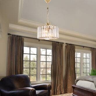 Alternative view of Φωτιστικό οροφής μονόφωτο Lavina Ι pakoworld Ε27 σε χρυσή απόχρωση Φ27x21εκ