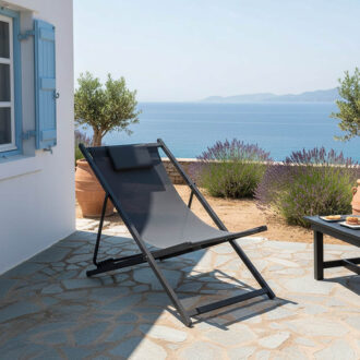 Alternative view of Σεζλόνγκ επαγγελματική Corte pakoworld αλουμίνιο-textilene ανθρακί