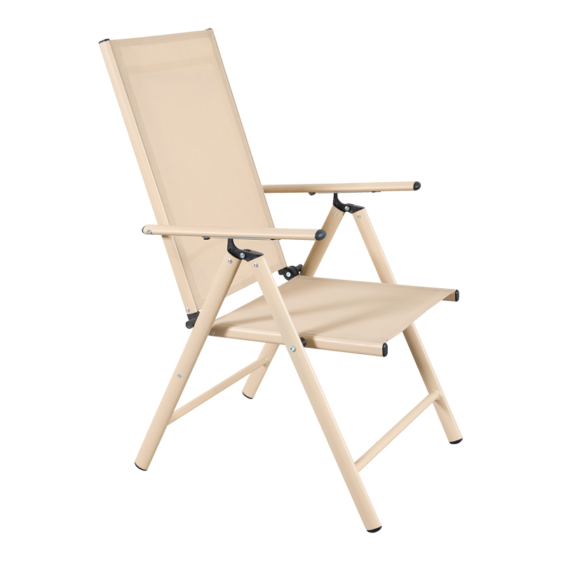 Πολυθρόνα Candor pakoworld cappuccino μέταλλο-textilene σε καφέ απόχρωση 51.5x63.5x107εκ