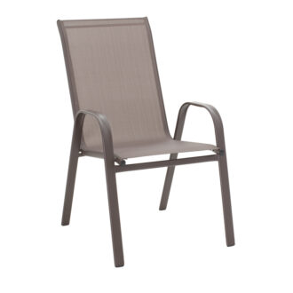 Alternative view of Τραπεζαρία Ensure-Calan σετ 5τεμ pakoworld μέταλλο-textilene καφέ