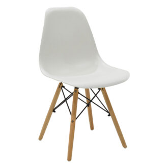 Alternative view of Τραπεζαρία Julita-Balou pakoworld σετ 5τεμ pp-mdf λευκo Φ100x73εκ