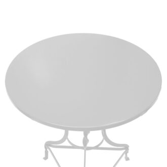 Alternative view of Τραπέζι Ζαππείου Noah pakoworld μεταλλικό λευκό Φ58x72εκ