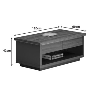 Alternative view of Τραπέζι γραφείου επαγγελματικό Oscar pakoworld σε καρυδί-ανθρακί απόχρωση 120x60x42εκ