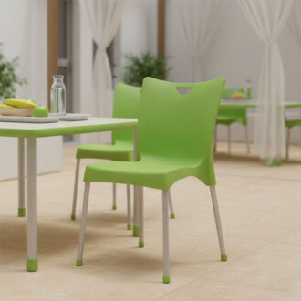 Alternative view of Καρέκλα Crafted pakoworld PP πράσινο-αλουμίνιο γκρι