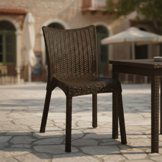 Alternative view of Καρέκλα Confident pakoworld PP σκούρο καφέ