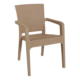 Alternative view of Τραπεζαρία Icoan-Halcyon pakoworld σετ 3τεμ PP σε cappuccino απόχρωση