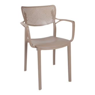 Alternative view of Τραπεζαρία Icon-Frontline pakoworld σετ 3τεμ PP σε cappuccino απόχρωση