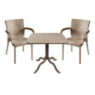 Τραπεζαρία Icon-Festive pakoworld σετ 3τεμ PP σε cappuccino απόχρωση