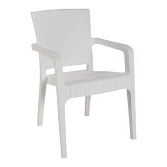 Alternative view of Τραπεζαρία Icon-Halcyon pakoworld σετ 5τεμ PP σε λευκή απόχρωση