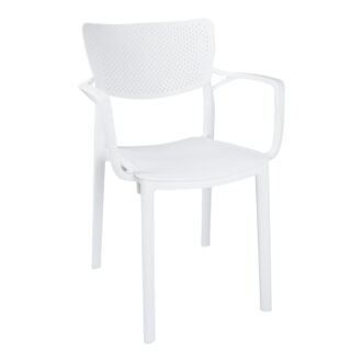 Alternative view of Τραπεζαρία Icon-Fontline pakoworld σετ 3τεμ PP σε λευκή απόχρωση