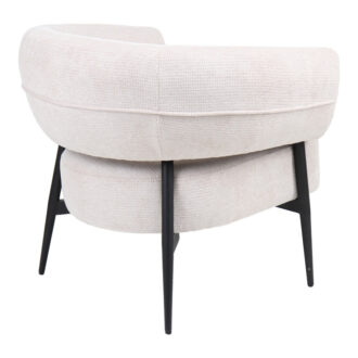 Alternative view of Πολυθρόνα Penfel pakoworld ύφασμα σε κρεμ απόχρωση με πόδι μαύρο μέταλλο 85x72x73εκ