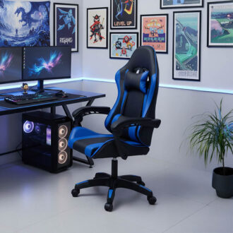 Alternative view of Καρέκλα γραφείου gaming William pakoworld PU μαύρο-μπλε