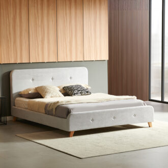 Alternative view of Κρεβάτι διπλό Restel pakoworld ύφασμα γκρι 160x200εκ