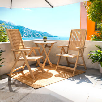 Alternative view of Πολυθρόνα 5 θέσεων Zerco pakoworld πτυσσόμενη ξύλο ακακίας φυσικό 61x65x110εκ
