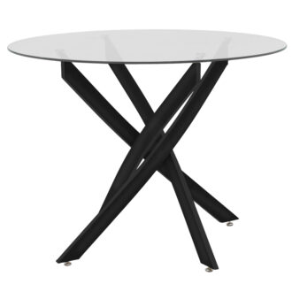 Alternative view of Τραπέζι Antoro pakoworld γυαλί και μεταλλικά πόδια σε μαύρη απόχρωση Φ100x75εκ