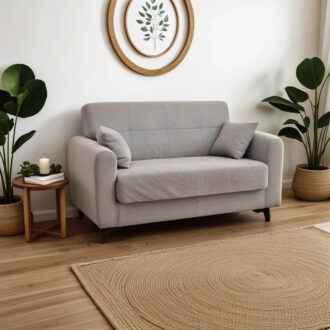 Alternative view of Καναπές-κρεβάτι με αποθηκευτικό χώρο διθέσιος Lincoln pakoworld γκρι-μπεζ ύφασμα 165x75x85εκ