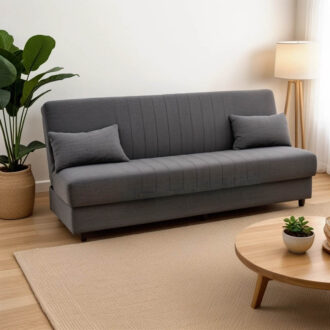 Alternative view of Καναπές-κρεβάτι με αποθηκευτικό χώρο τριθέσιος Romina pakoworld ανθρακί ύφασμα 190x75x85εκ