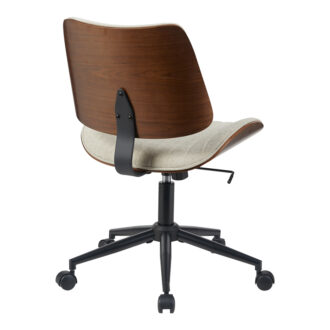 Alternative view of Καρέκλα γραφείου εργασίας Amani pakoworld μπεζ ύφασμα-καρυδί plywood 52x54x90.5εκ