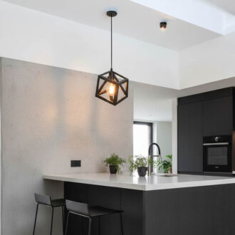 Alternative view of Φωτιστικό οροφής Kibe pakoworld μαύρο μέταλλο 22x28εκ