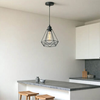 Alternative view of Φωτιστικό οροφής Jabrey pakoworld μαύρο μέταλλο Φ20.5x25εκ