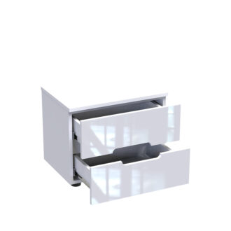 Alternative view of Κομοδίνο Afina pakoworld mdf σε λευκή glossy απόχρωση 50x35x41εκ