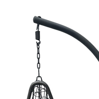 Alternative view of Κούνια φωλιά με βάση Soleil pakoworld μέταλλο ανθρακί- pe rattan ανθρακί με γκρι μαξιλάρι 120x95x195εκ