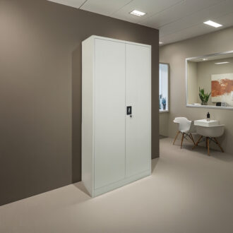 Alternative view of Ντουλάπα Ugren pakoworld μέταλλο σε απόχρωση ανοιχτό γκρι 90x40x180εκ