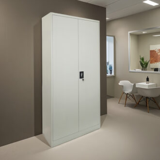 Alternative view of Ντουλάπα Zogi pakoworld μέταλλο με χώρισμα σε απόχρωση ανοιχτό γκρι 90x45x180εκ