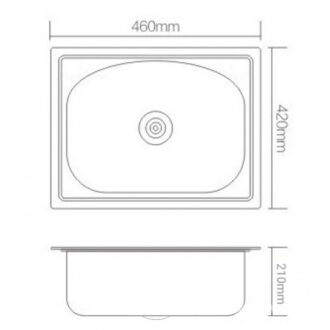 Alternative view of Νεροχύτης Undir ανοξείδωτος 46x42εκ